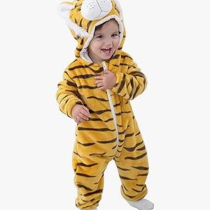 Cozy Tiger Print Kids Halloween Costume